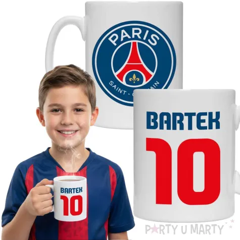prezent na urodziny dla kibica pilkarza kubek pilka nozna psg personalizacja