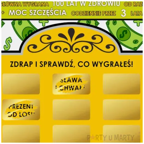 prezent na urodziny imieniny duza zdrapka ekstra party upominek kartka a4