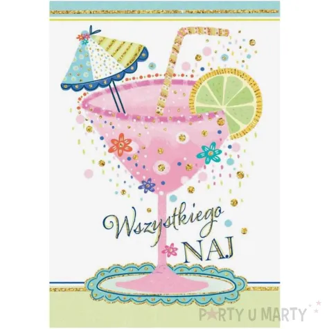 prezent na urodziny imieniny kartka okolicznosciowa z koperta martini drink b6