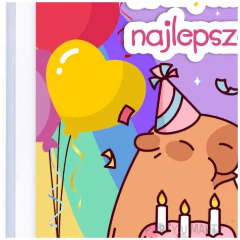 prezent na urodziny kartka okolicznosciowa z zyczeniami kapibara upominek pamiatka