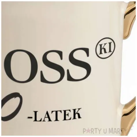 prezent na urodziny kubek bosski 70 latek kremowo zloty elegancki upominek 330 ml