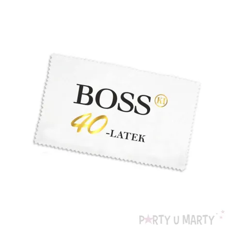 prezent na urodziny sciereczka z mikrofibry bosski 40 latek do czyszczenia okularow 15x10 cm