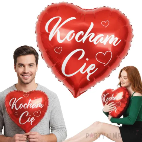 prezent na walentynki balon foliowy serce kocham cie godan 18 hrt