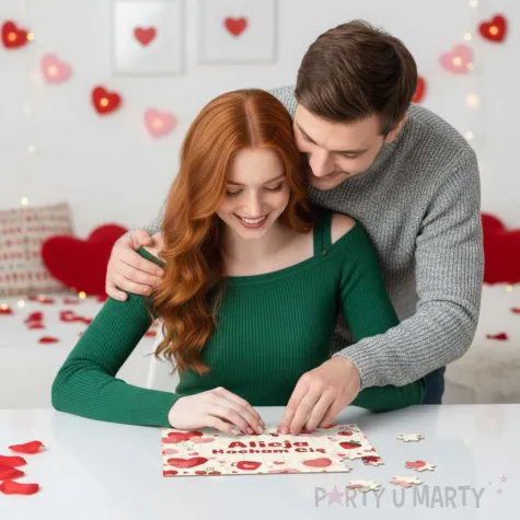 prezent na walentynki rovznice puzzle serca kocham cie personalizacja 88 elementow