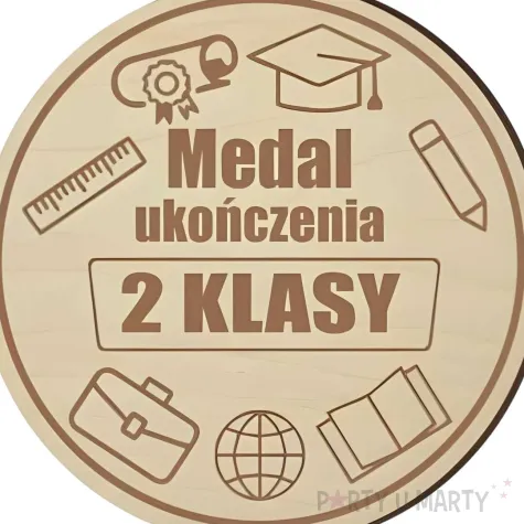 prezent na zakonczenie roku szkolnego drewniany medal ukonczenie 2 klasy upominek