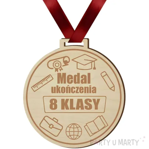prezent na zakonczenie roku szkolnego drewniany medal ukonczenie 8 klasy upominek
