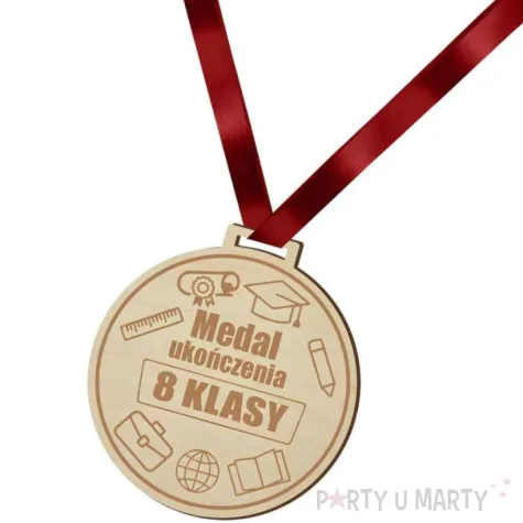 prezent na zakonczenie roku szkolnego drewniany medal ukonczenie 8 klasy upominek