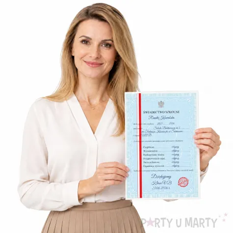 prezent personalizowany dla nauczyciela na zakonczenie roku dzien edukacji swiadectwo szkolne