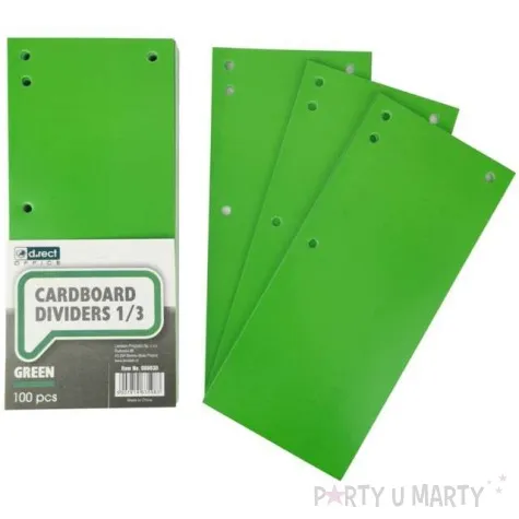 przekladki kartonowe do segregatora zielone d rect 100 szt