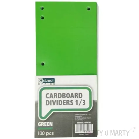przekladki kartonowe do segregatora zielone d rect 100 szt