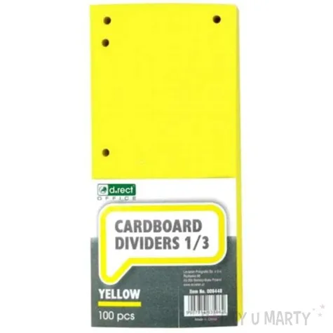 przekladki kartonowe do segregatora zolte d rect 100 szt
