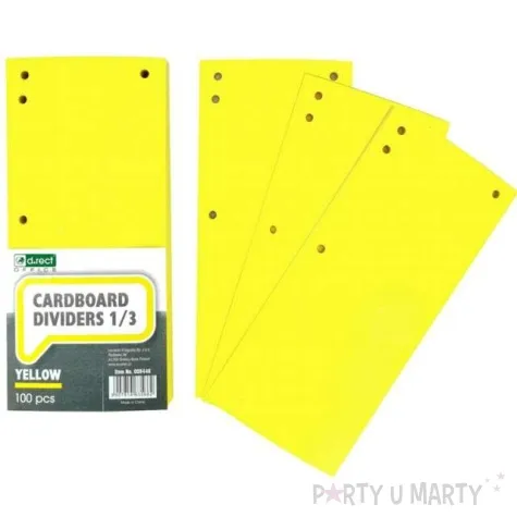 przekladki kartonowe do segregatora zolte d rect 100 szt