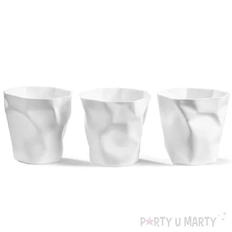 przyborniki zgniecione kubeczki oslonki na doniczki bialy gadgetmaster 3 szt