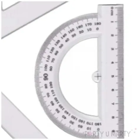 przybory geometryczne classic 4 elementy z linijka 15 cm transparent z czarnym titanum