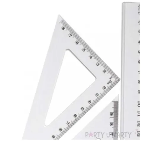 przybory geometryczne classic 4 elementy z linijka 20 cm transparent z czarnym titanum