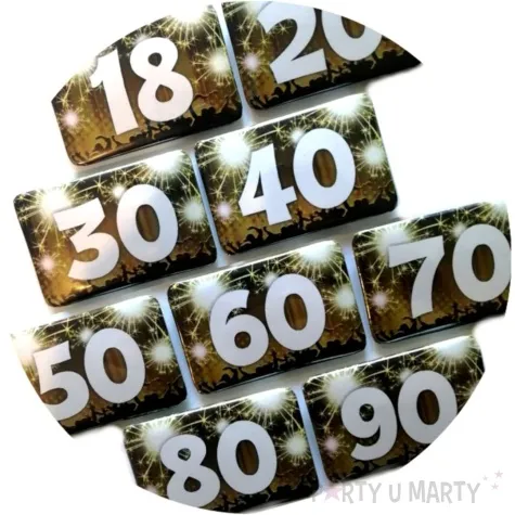 przypinka 18 urodziny prostokatna kolor mix 38x58 mm