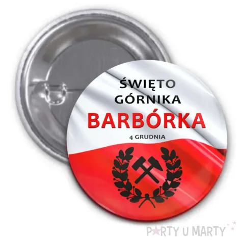 przypinka barborka kupla okragla 56 mm