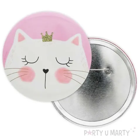 przypinka kotek z korona rozowy godan 10 cm