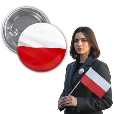 przypinka na marsz niepodleglosci swieto konstytucji 3 maja flaga polski bialo czerwona apel