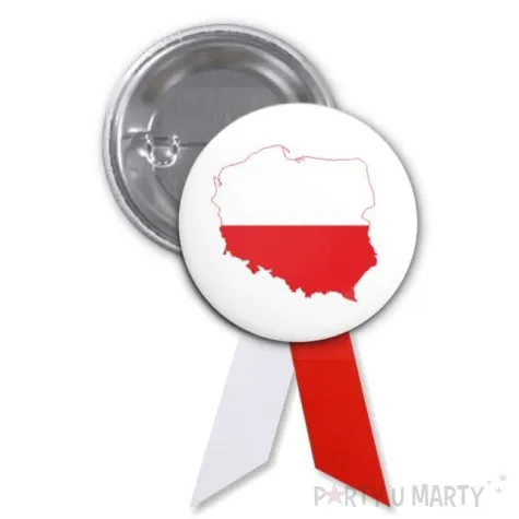 przypinka polska bialo czerwona wstazka 56 mm