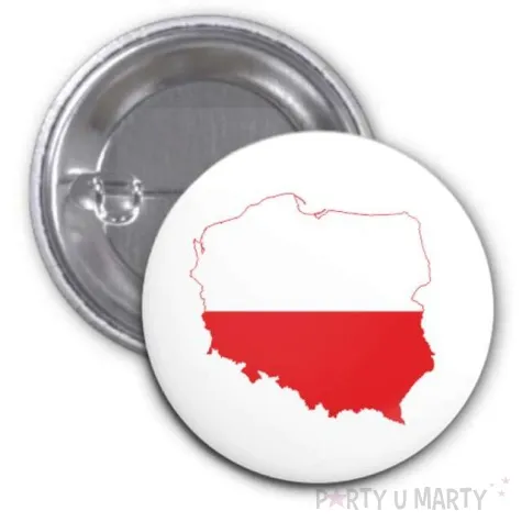 przypinka polska okragla bialo czerwona 56 mm