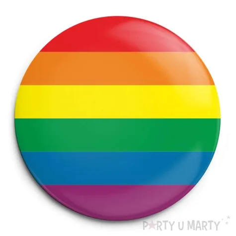 przypinka tecza okragla teczowa 56 mm