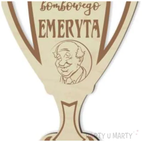 puchar dla bombowego emeryta drewniany 92 x 135 mm