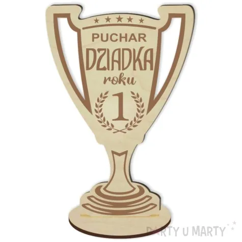 puchar dziadek roku drewniany 92 x 135 mm