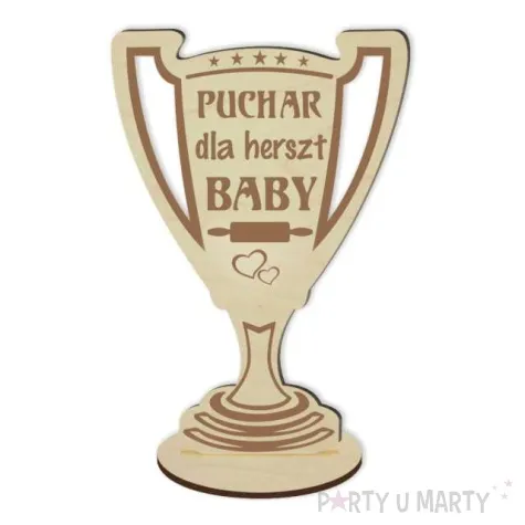 puchar dzien kobiet dla herszt baby drewniany 92 x 135 mm