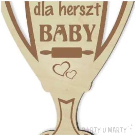 puchar dzien kobiet dla herszt baby drewniany 92 x 135 mm