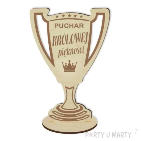 puchar dzien kobiet krolowa pieknosci drewniany 92 x 135 mm