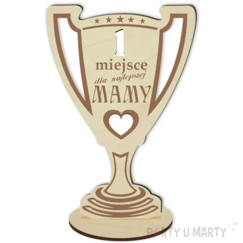puchar dzien matki 1 miejsce dla najlepszej mamy drewniany 92 x 135 mm