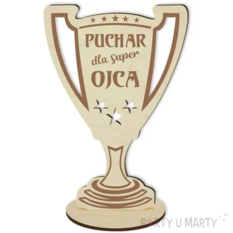 puchar dzien ojca dla super ojca drewniany 92 x 135 mm