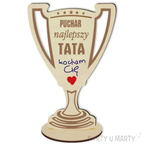 puchar dzien ojca najlepszy tata drewniany 92 x 135 mm
