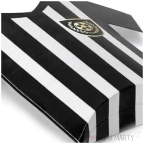 pudeleczka dla gosci koszulki pilkarskie bialo czarne partydeco 6 szt