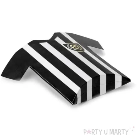pudeleczka dla gosci koszulki pilkarskie bialo czarne partydeco 6 szt