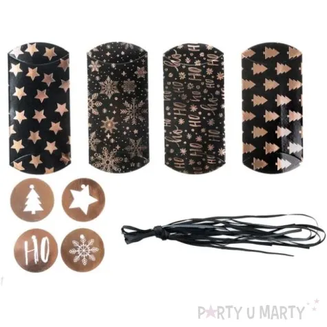 pudeleczka dla gosci merry xmas diy czarne partypal 4 szt