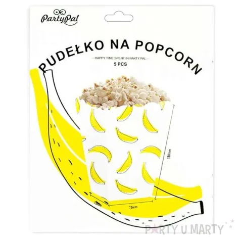 pudelka na popcorn banana party partypal 5 szt