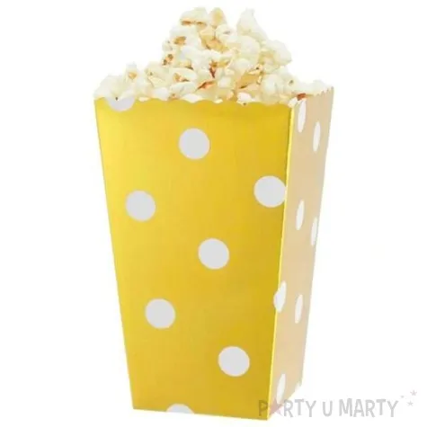 pudelka na popcorn biale groszki zlote godan 4 szt