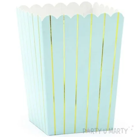 pudelka na popcorn classic paski blekitne partydeco 6 szt