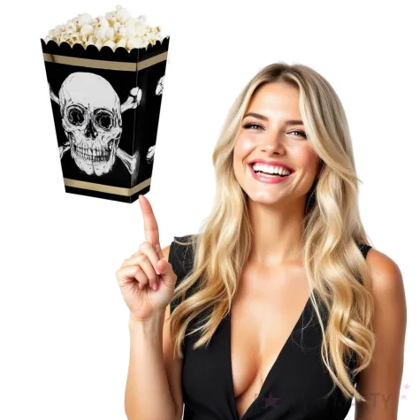 pudelka na popcorn czaszka pirata boland 4 szt
