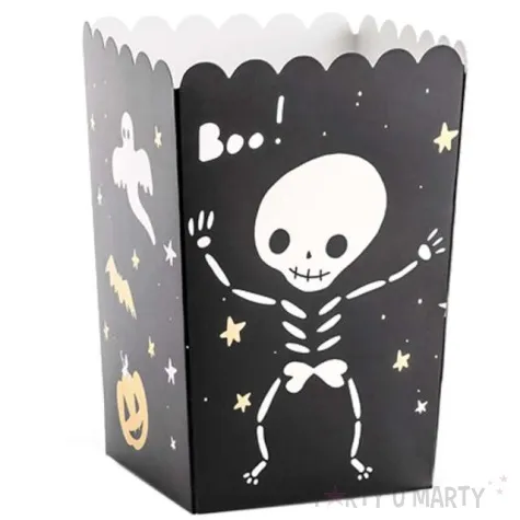 pudelka na popcorn halloween boo czarne partydeco 6 szt