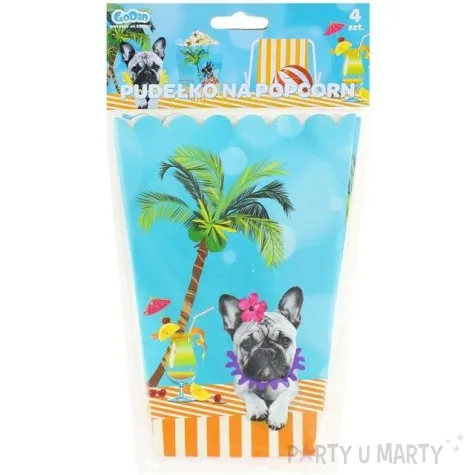 pudelka na popcorn hawajskie party godan 4 szt