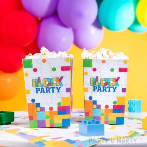 pudelka na popcorn klocki block party partypal 6 szt