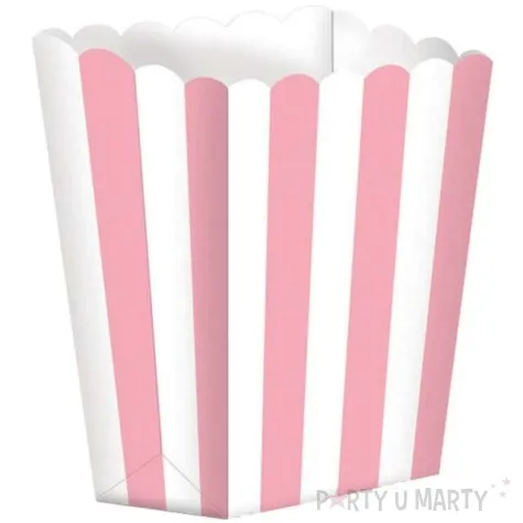 pudelka na popcorn paski rozowe 5 szt
