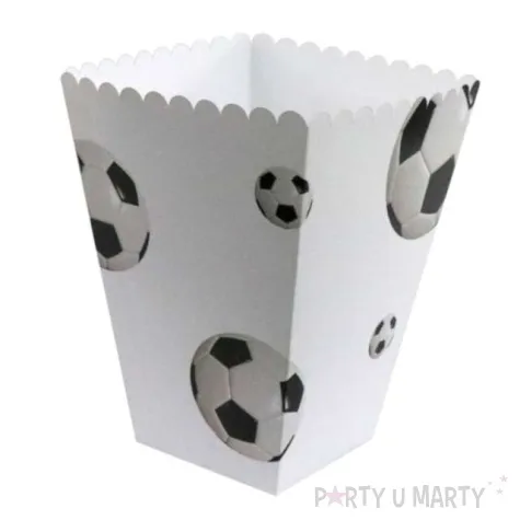 pudelka na popcorn pilka nozna bialy congee 6 szt