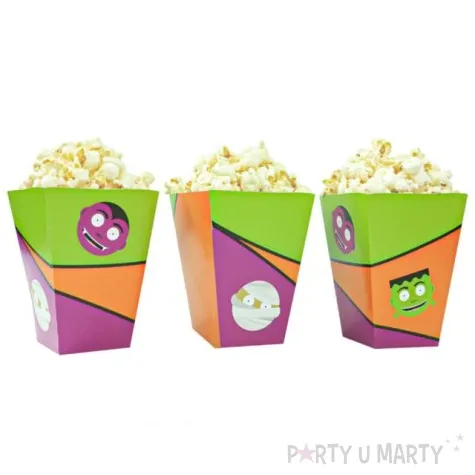 pudelka na popcorn potworki halloween congee 6 szt