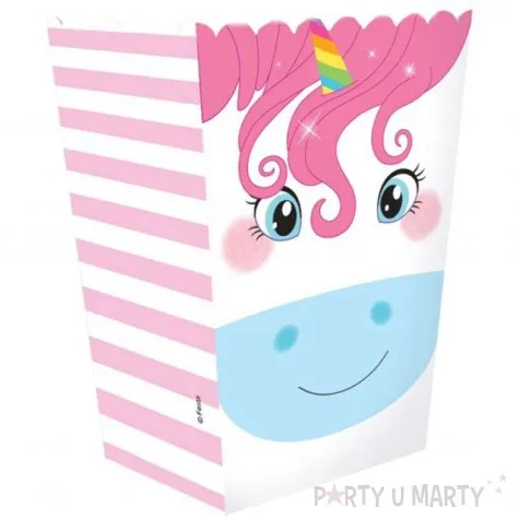 pudelka na popcorn teczowy jednorozec godan 4 szt