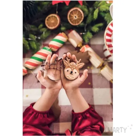 pudelka na prezenty cukierki z mikolajem i reniferem mix partydeco 32 cm 3 szt