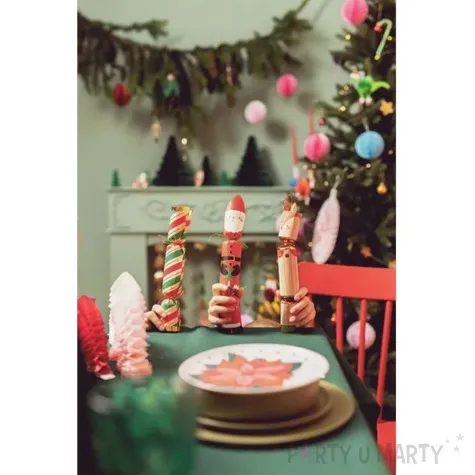 pudelka na prezenty cukierki z mikolajem i reniferem mix partydeco 32 cm 3 szt